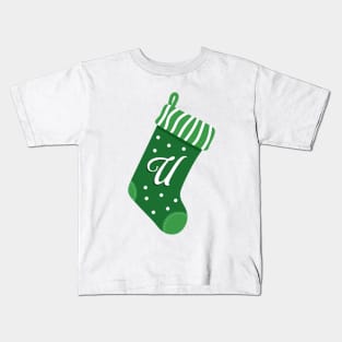 Christmas Stocking with the Letter U Kids T-Shirt